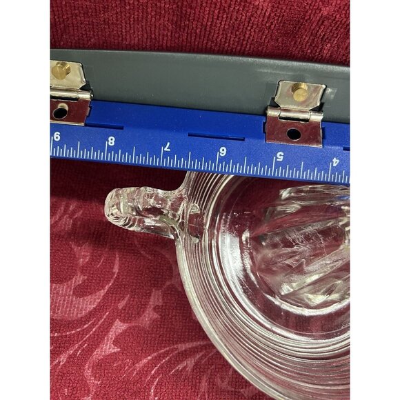 Vintage Anchor Hocking Large Clear Glass Handled Juicer Fruit Reamer Pedestal - Picture 11 of 11